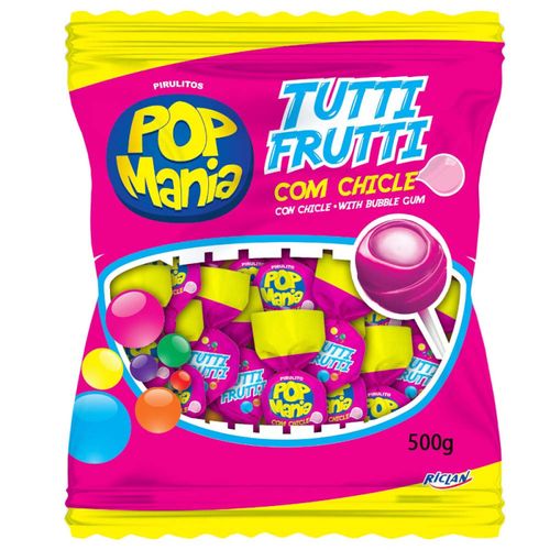 Pirulito Pop Mania Tutti Frutti Riclan 500g