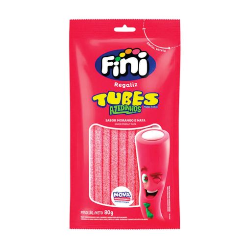 Bala Fini Tubes Morango Citrico 80g