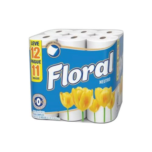 Papel Higienico Floral Neutro 12x4 30mts