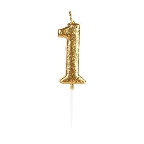 Vela Aniversario Pick Dourada N1 Silver