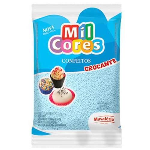 Confeito Micanga Azul N0 500g Mil Cores