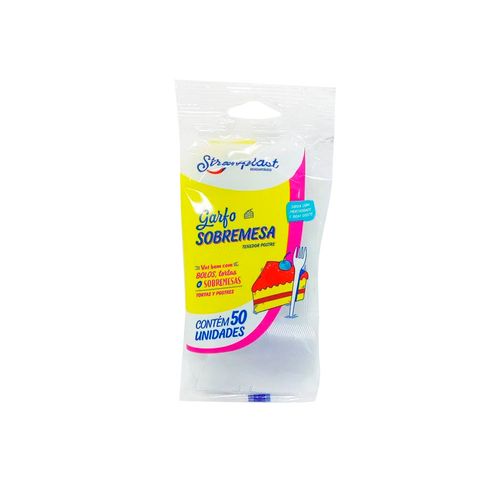 Garfo Sobremesa Cristal Strawplast C/50 Unidades