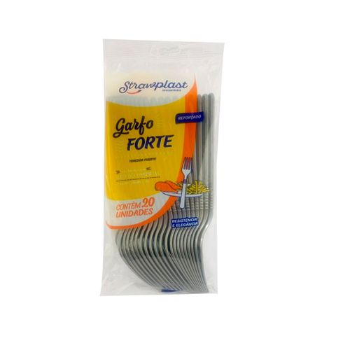 Garfo Master Prata Strawplast C/20 Unidades