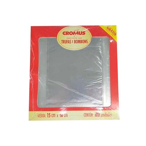 Embalagem Aluminio Para Trufa 15x16 Incolor Pacote Com 100 Un - Cromus