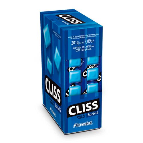 Chicle Cliss Cartela Hortela 12x16,8g - Florestal