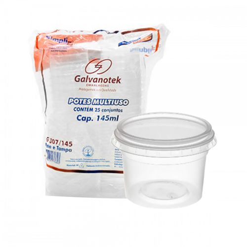 Pote Com Tampa G-307 145ml Galvanotek 25un
