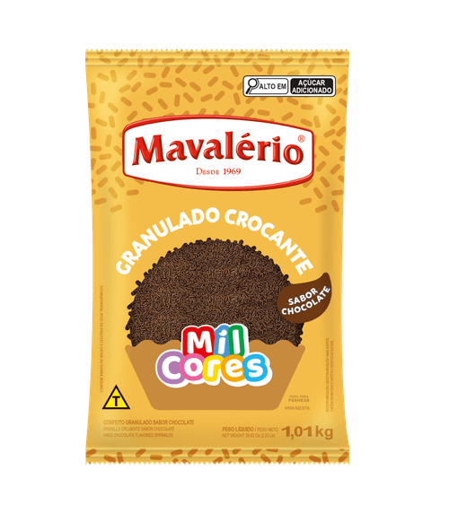 Granulado Crocante Sabor Chocolate 1,01kg Mil Cores - Mavalerio