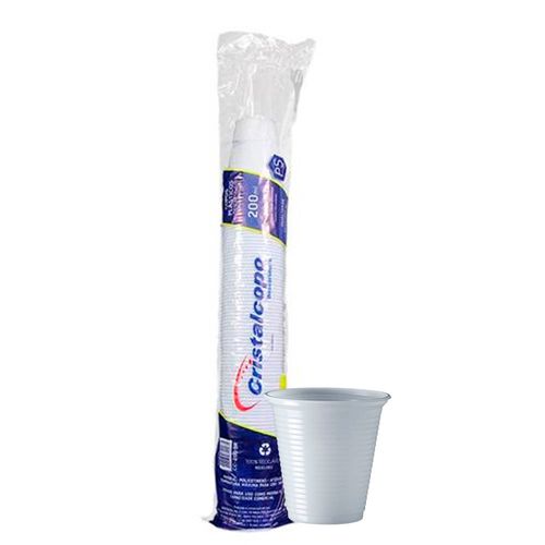 Copo Plastico 200ml Branco Pacote C/ 100 Un - Cristalcopo