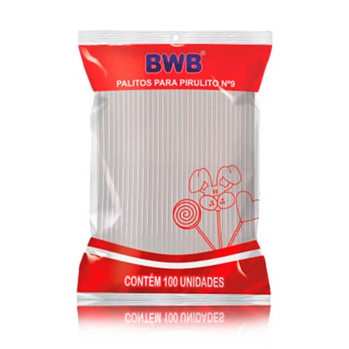 Palito P/ Pirulito N9 Branco Pc100 - Bwb