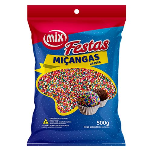 Confeito Micanga 500g 8 Cores Mix