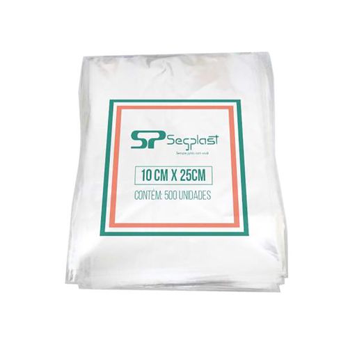 Saco Plastico Alta Densidade Tamanho 10x25 N250g Segplast C/500 Unidades