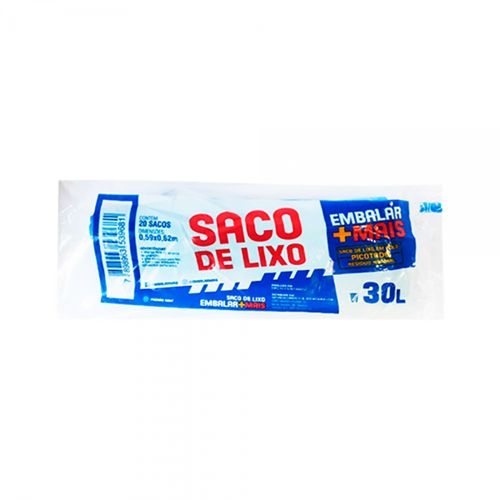 Saco de Lixo Rolo 30 Litros Com 20 Un - Embalar Mais