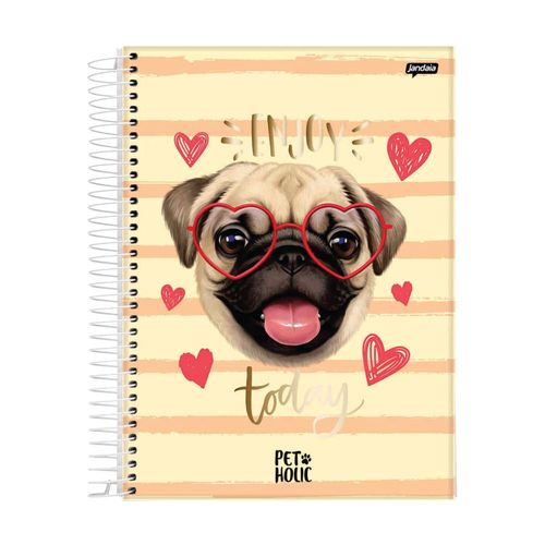 Caderno Universitario 1 Materia Capa Dura 80fls Pet Holic Jandaia