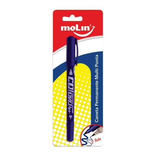 Caneta Permanente Cd/dvd Multi Ponta Azul Bt Molin