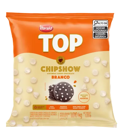 Gotas de Chocolate Branco Top Chipshow 1,05kg - Harald