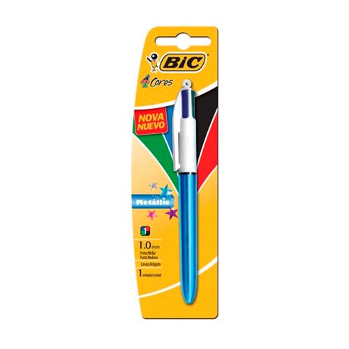 Caneta Esferografica Metallic Azul 4 Cores - Bic