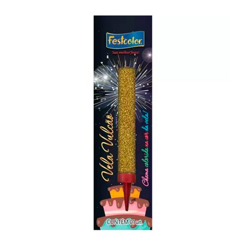 Vela Vulcao Ouro - Festcolor