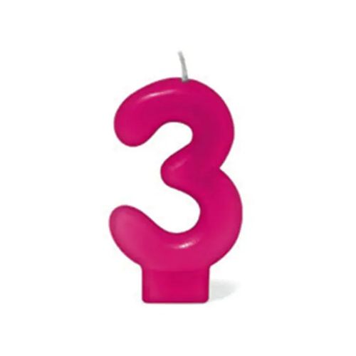 Vela Aniversario Pick Rosa N3 Silver