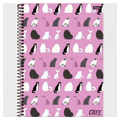 Caderno Universitario 1x1 Capa Dura Cliff Feminino 80fl Foroni