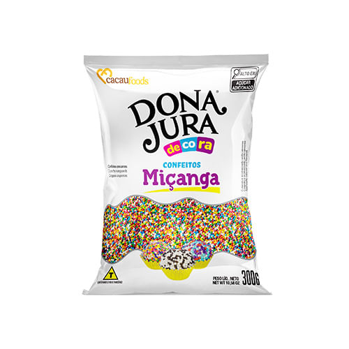 Confeito Micanga Colorido Decora 300g