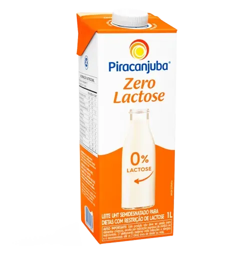Leite Liquido Uht Semidesnatado Zero Lactose Piracanjuba 1l
