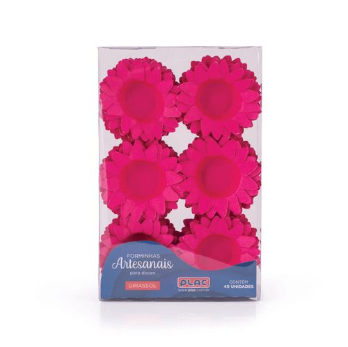 Forminha Girassol Pink Plac Pacote Com 40