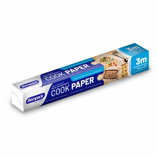 Papel Antiaderente Cook Paper 28cmx3m Bompack