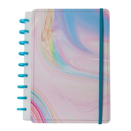 Caderno Disco Inteligente Algodao Doce Tam M 19x25,5 Disko