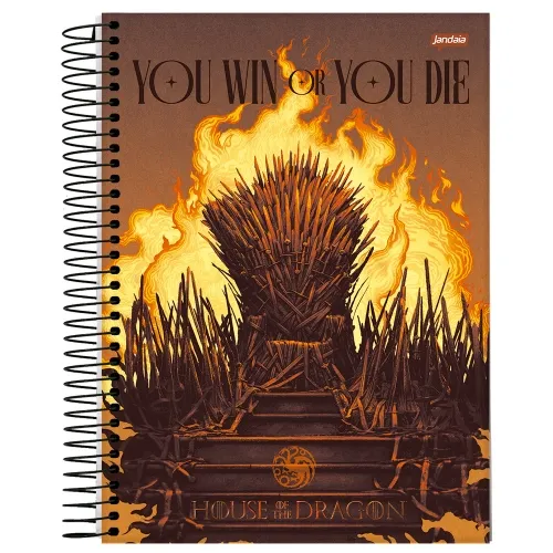 Caderno Universitario 10 Materias Capa Dura House Of The Dragon Trono 160fls Jandaia