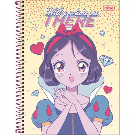 Caderno Uni Capa Dura 1 Materia 80fl Princesa Manga Tilibra 358231