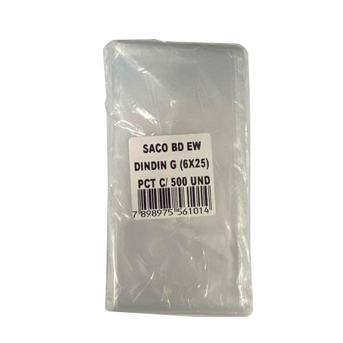 Saco Plastico B.d 6x25 Dindin Ewplastic Com 500 Unidades