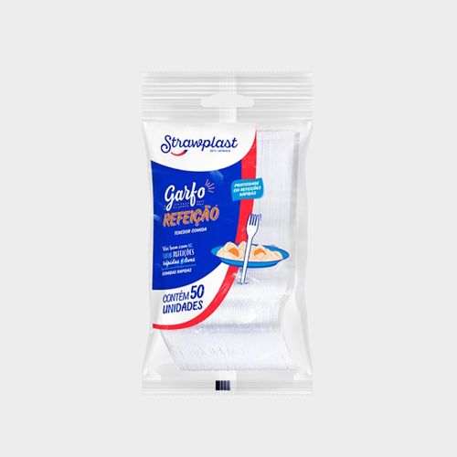 Garfo Refeicao Master Cristal Strawplast C/20 Unidades