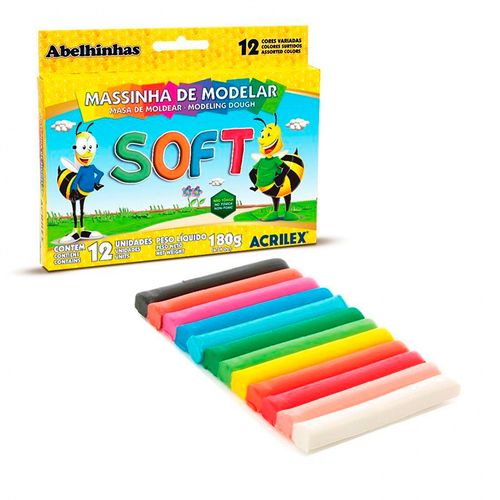 Massinha de Modelar Soft 12 Cores 180g - Acrilex
