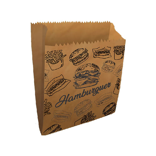 Saco de Papel Hamburguer Kraft Ipel Pc500