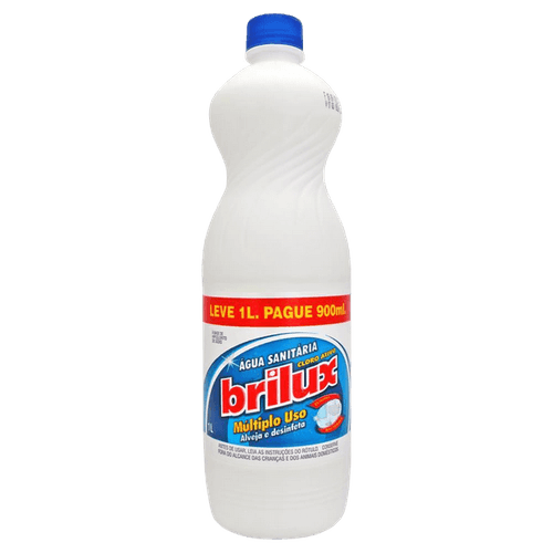 Agua Sanitaria Brilux Cloro Ativo Leve 1l Pague 900ml.