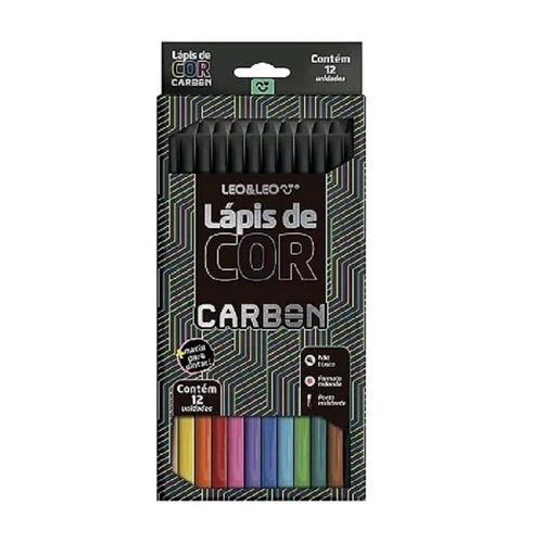 Lapis de Cor 12 Cores Carbon Leo  Leo