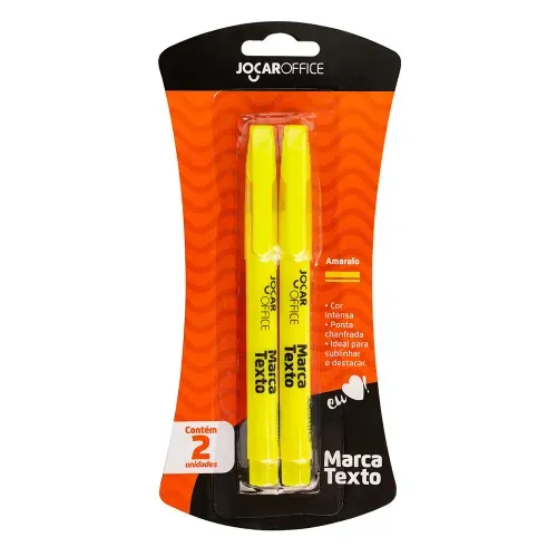 Marca Texto Amarelo Jocar Com 2 Unidades