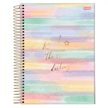 Caderno Universitario 10 Materias Capa Dura La Creme Reach 160fls Jandaia