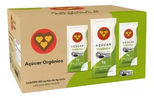 Caixa Sache 5g Acucar Cristal Organico Santa Clara