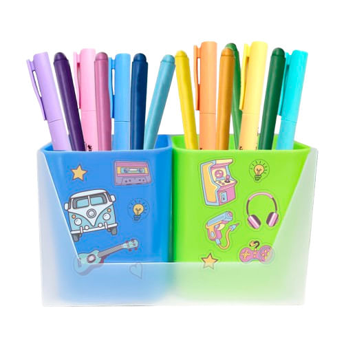 Kit Porta Objetos Duo Full Color Azul/verde Dello