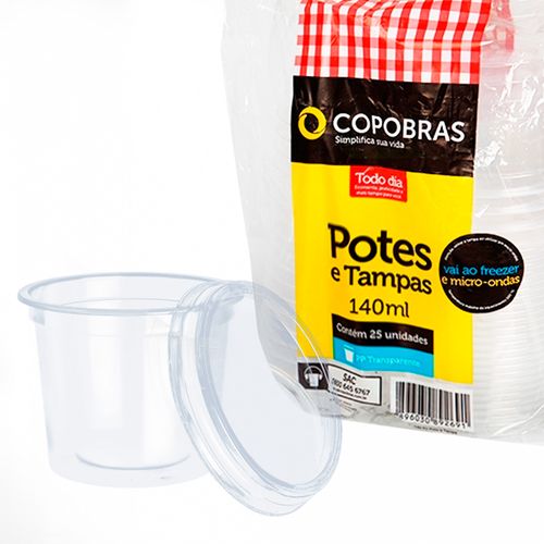 Pote/tpa 140ml Pacote Com 25 Un - Copobras