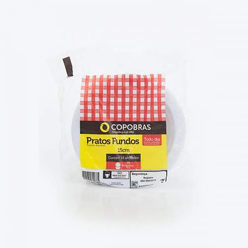 Cumbuca Plastica Branca 15cm Pacote Com 10 Un - Copobras