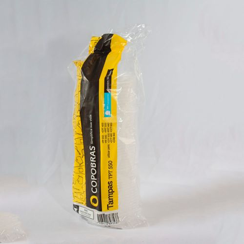 Tampa Copo 550ml Transparente Copobras   Pc50