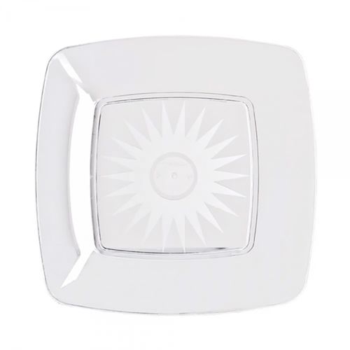 Prato Plastico Quadrado 15cm Cristal Strawplast C/10 Unidades
