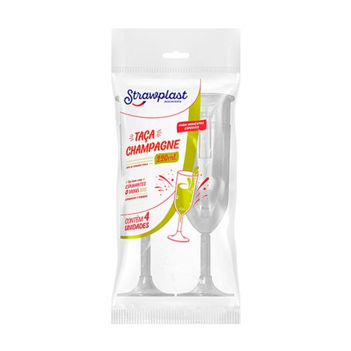 Taca Champagne 220ml Cristal Strawplast Pc4
