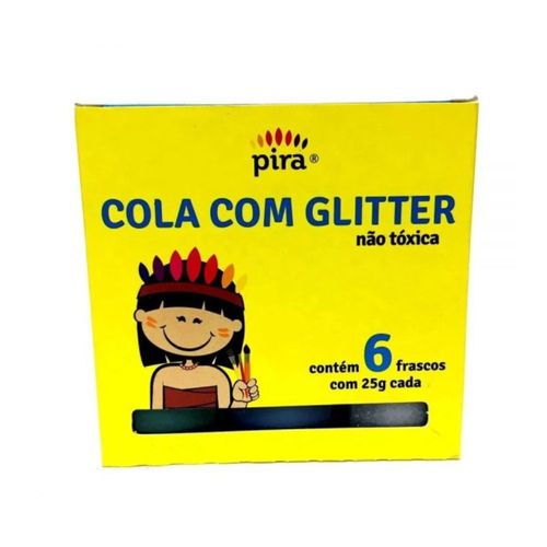 Cola Colorida Com Gliter 25g C/ 6 Cores Piratininga
