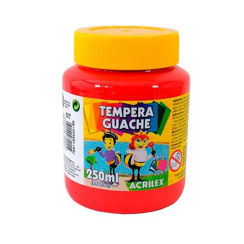 Tinta Guache Vermelho Fogo 250ml - Acrilex