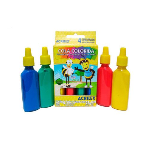 Cola Colorida 23g C/4 - Acrilex
