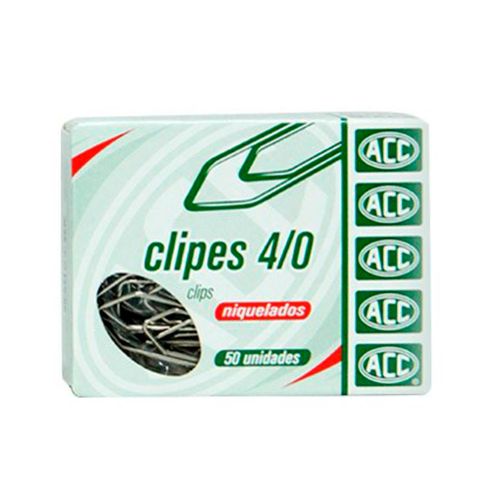 Clipes N4/0 Niquelado C/50 Unidades - Acc