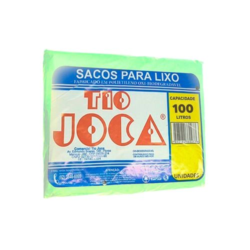 Saco de Lixo 100 Litros Coleta Seletiva Verde C/5 Unidades - Tio Joca